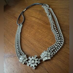 NWOT Chloe + Isabel Headband - Silver Chains with Crystal Accents